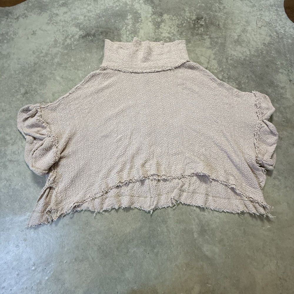 We The Free Tunic Womens Medium Muted Pink Knit Poncho Oversized Baggy Boho